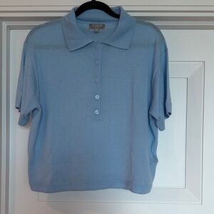 J. Crew Sky Blue Button-Up Polo